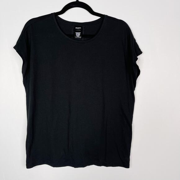 Victorias Secret Sport XSmall XS Black Glitter Logo Tie Back Tee Tshirt Spellout - Picture 1 of 9